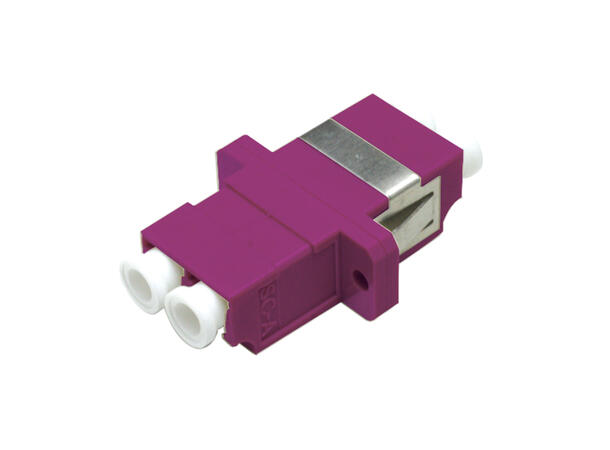Adapter MM LC-DPX OM4 Magenta With flange, metal clip, Zr. sleeve 